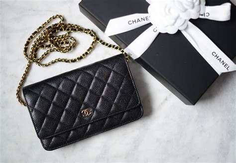 chanel wallet on chain quilted caviar gold-tone black|Chanel Wallet On Chain Quilted Caviar Gold.